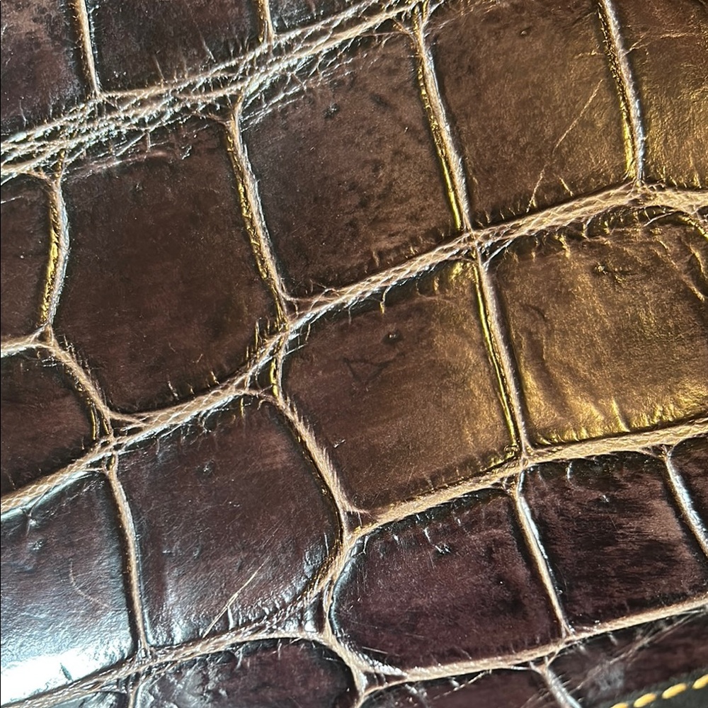 ‼️LAST CHANCE‼️ 🎈Back to consignment shop 9/30/25🎈D&B Croc Eggplant Bag w/Pouch - Picture 14 of 15